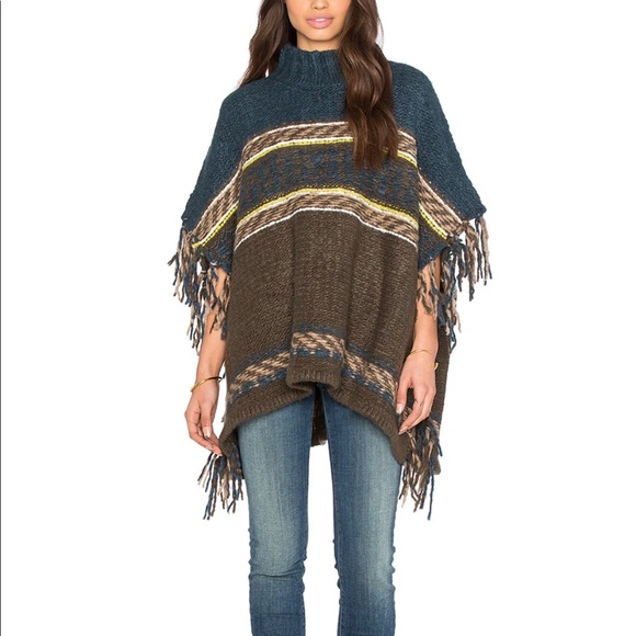 Free People Sweaters - Free people labyrinth poncho army multi sz- XS